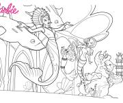 Coloriage Barbie sir&egrave;ne et d&eacute;fi de la sir&egrave;ne mal&eacute;fique