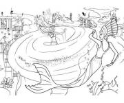 Coloriage Barbie Sir&egrave;ne et le combat contre les m&eacute;chants