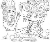 Coloriage Barbie sir&egrave;ne et le hippocampe