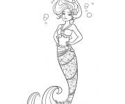 Coloriage Barbie Sir&egrave;ne facile