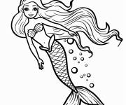 Coloriage Barbie sir&egrave;ne mince