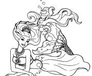 Coloriage Barbie sir&egrave;ne plein de gentillesse