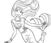 Coloriage Barbie sir&egrave;ne pour enfants