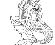 Coloriage Barbie Sir&egrave;ne se repose