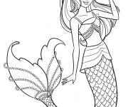 Coloriage Barbie Sir&egrave;ne te salue