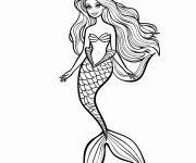 Coloriage Barbie sir&egrave;ne tr&egrave;s charmante