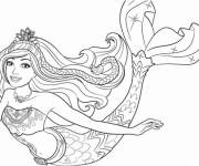 Coloriage Belle Barbie Sir&egrave;ne dans la mer
