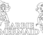 Coloriage Dessin anim&eacute; Barbie sir&egrave;ne
