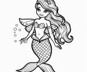 Coloriage L'amie f&eacute;e de Barbie sir&egrave;ne
