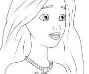 Coloriage La belle petite princesse Barbie sir&egrave;ne gs