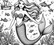 Coloriage La jeune Barbie Sir&egrave;ne