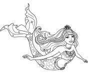 Coloriage La magnifique Barbie sir&egrave;ne