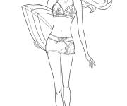 Coloriage La princesse Barbie pour fille