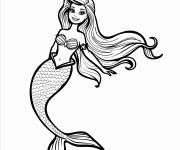 Coloriage La souriante Barbie sir&egrave;ne