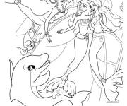Coloriage Les amies de Barbie Sir&egrave;ne