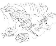 Coloriage Les aventures de Barbie Sir&egrave;ne dans la mer