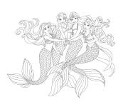 Coloriage Les belles amies de Barbie la petite sir&egrave;ne