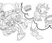 Coloriage Les poissons visitent Barbie sir&egrave;ne