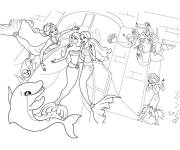 Coloriage Personnages de Barbie et le secrets des sir&egrave;nes