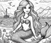 Coloriage Photo de Barbie Sir&egrave;ne