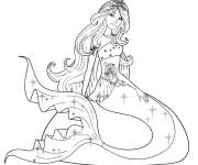 Coloriage Portrait de Barbie Sir&egrave;ne