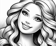 Coloriage Visage de Barbie Sir&egrave;ne