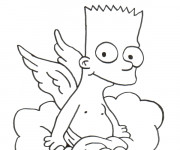 Coloriage et dessins gratuit Bart Ange en noir à imprimer