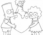 Coloriage Bart en Famille