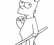 Coloriage Bart en Mode Diabolique