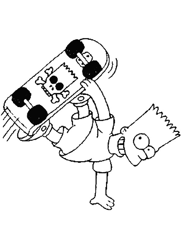 Coloriage et dessins gratuits Bart en train de jouer à imprimer