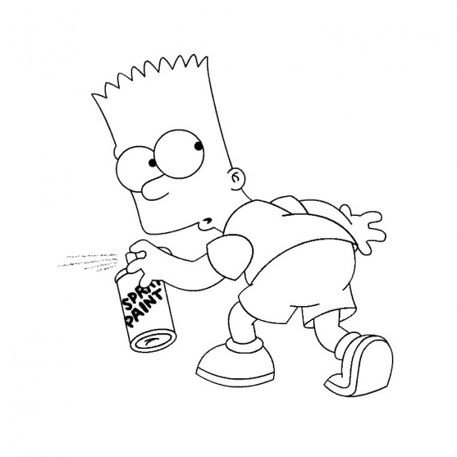 Coloriage et dessins gratuits Bart imprudent à colorier à imprimer