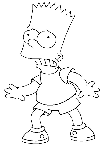 Coloriage et dessins gratuits Bart paniqué pour enfant à imprimer