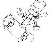 Coloriage Bart s'amuse bien