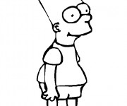 Coloriage et dessins gratuit Bart Simpson en couleur à imprimer
