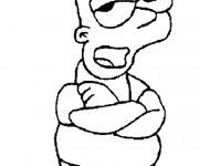 Coloriage et dessins gratuit Bart Simpson ennuyé à imprimer