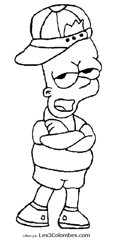 Coloriage et dessins gratuits Bart Simpson ennuyé à imprimer
