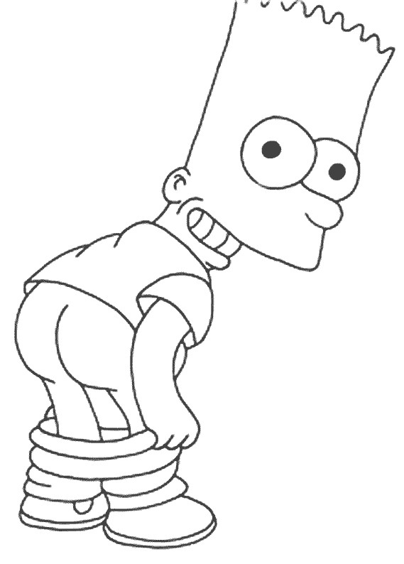 Coloriage et dessins gratuits Bart Simpson rigolo à imprimer