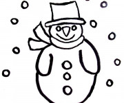 Coloriage Bonhomme de Neige à découper