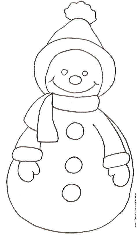 Coloriage Bonhomme de Neige au crayon dessin gratuit à imprimer