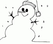 Coloriage Bonhomme de Neige en plein air