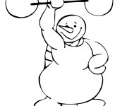 Coloriage Bonhomme de Neige fait de La Musculation