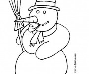 Coloriage Bonhomme de Neige fantastique