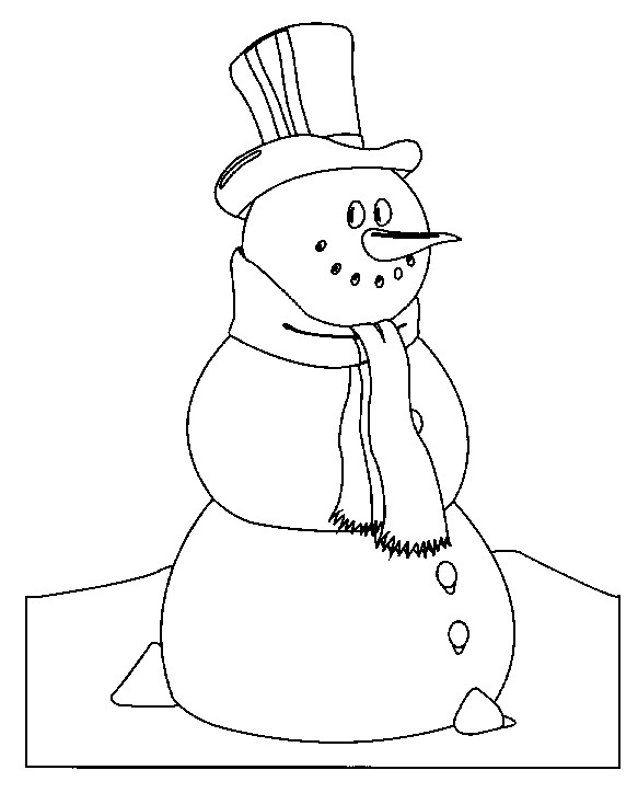 Coloriage et dessins gratuits Bonhomme de Neige pour enfant à imprimer