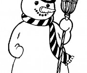 Coloriage et dessins gratuit Bonhomme de Neige qui porte un chapeau à imprimer