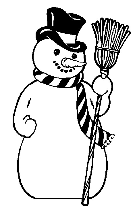 Coloriage et dessins gratuits Bonhomme de Neige qui porte un chapeau à imprimer