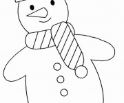 Coloriage et dessins gratuit Bonhomme de Neige simple à imprimer