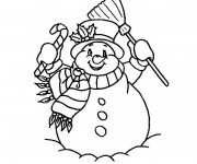 Coloriage Bonhomme de Neige souriant