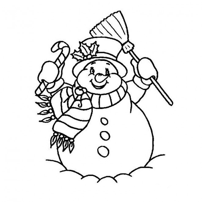 Coloriage Bonhomme De Neige Souriant Dessin Gratuit à Imprimer