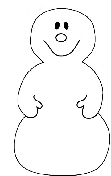 Coloriage et dessins gratuits Bonhomme de Neige souriant facile à imprimer