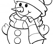 Coloriage et dessins gratuit Bonhomme de Neige vectoriel à imprimer